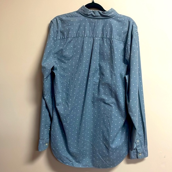 Gap Gray Button Down Shirt with White Accents Size Large Tall - Picture 2 of 6
